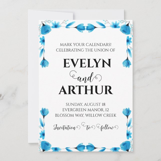 winter holiday wedding save the date invitations (Front)