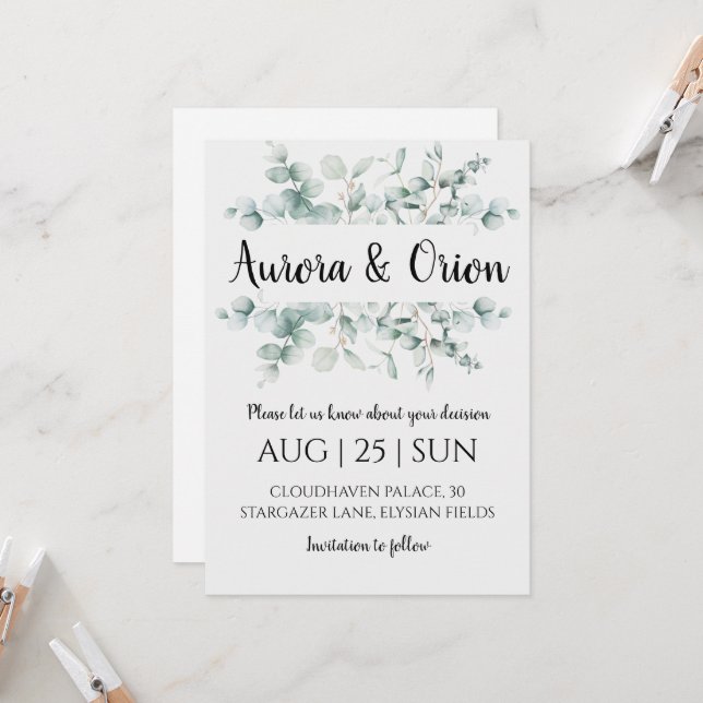 winter holiday wedding save the date invitations (Front/Back In Situ)