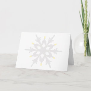 Winter Holiday Yellow-Tipped Snowflake Ornament Card