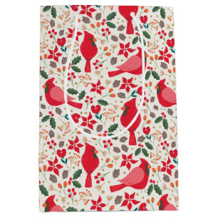 Winter Holidays Cardinals  Medium Gift Bag