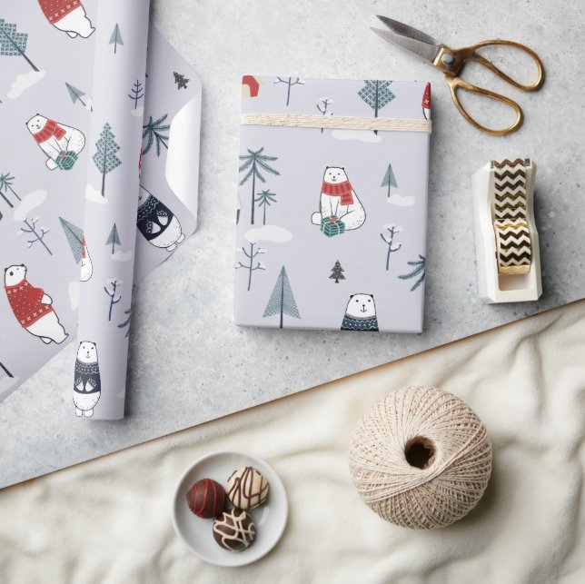 Winter Holidays Christmas Polar Bear Wrapping Paper (Crafts)