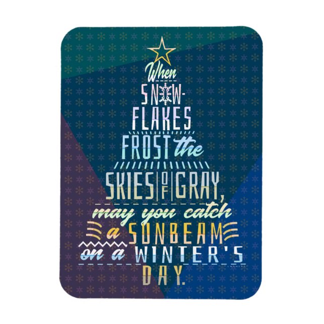 Winter Holidays Christmas Tree Snowflakes Poem Magnet (Vertical)