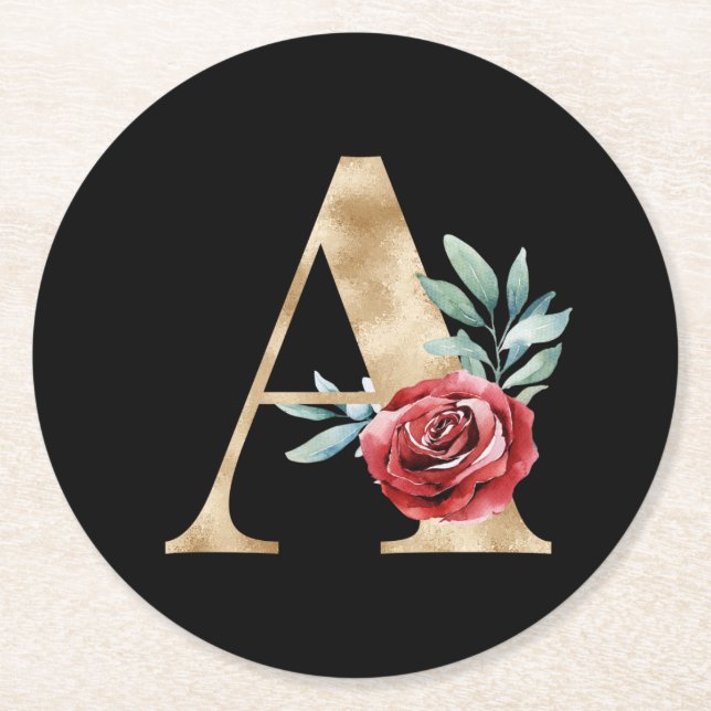 Winter holidays initials coaster letter A (Front)