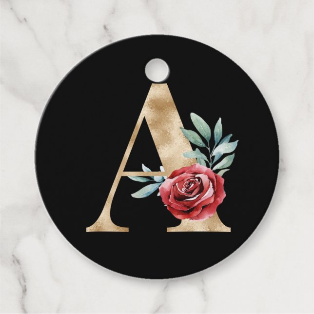 Winter holidays initials favour tag letter A (Front)