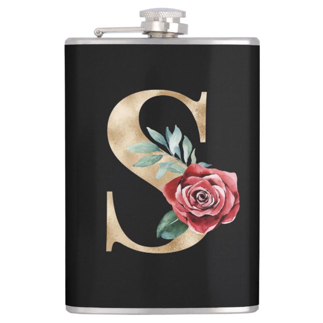 Winter holidays initials  letter S Hip Flask (Front)