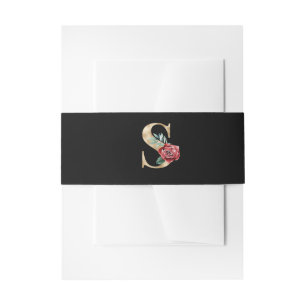 Winter holidays initials  letter S Invitation Belly Band