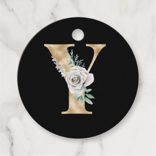 Winter holidays initials  letter Y Favour Tags