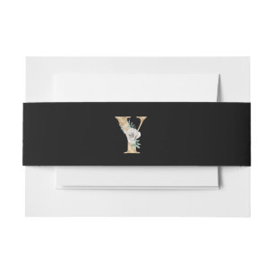 Winter holidays initials  letter Y Invitation Belly Band