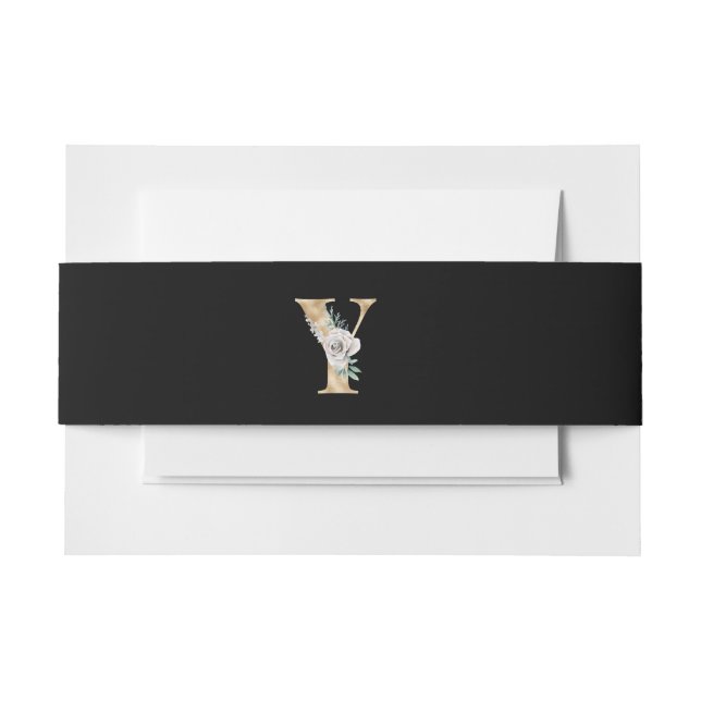 Winter holidays initials  letter Y Invitation Belly Band (Front Example)