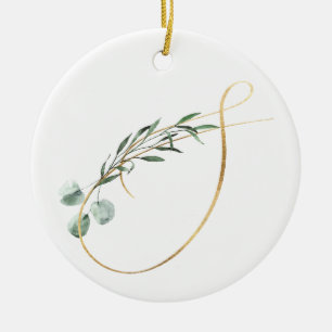 Winter holidays initials ornament
