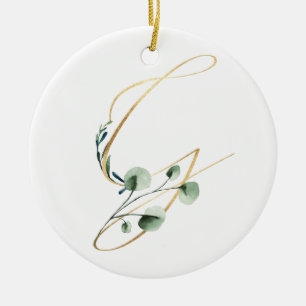 Winter holidays initials ornament