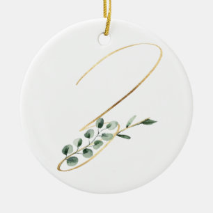 Winter holidays initials ornament