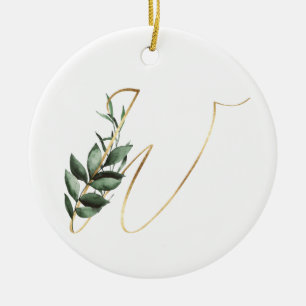 Winter holidays initials ornaments