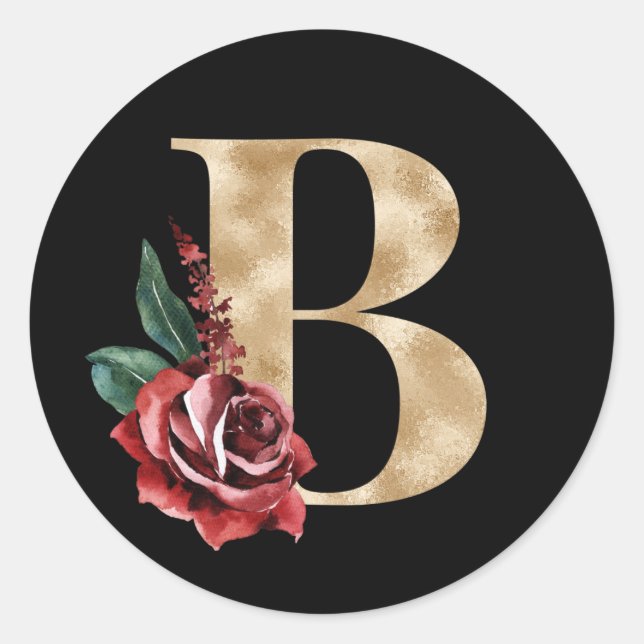 Winter holidays initials sticker letter B (Front)