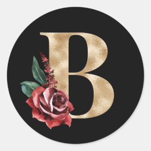 Winter holidays initials sticker letter B