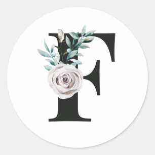 Winter holidays initials sticker letter F