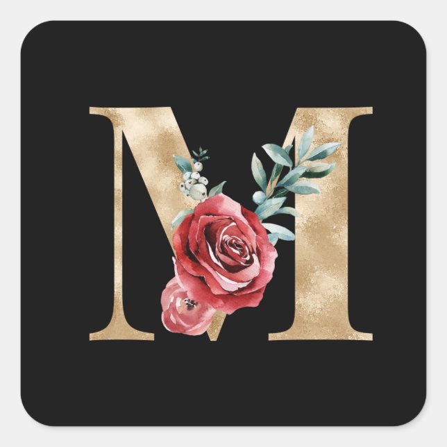 Winter holidays initials sticker letter M (Front)