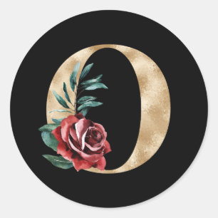 Winter holidays initials sticker letter O