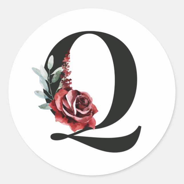 Winter holidays initials sticker letter Q (Front)