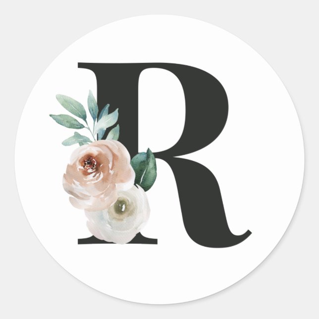 Winter holidays initials sticker letter R (Front)