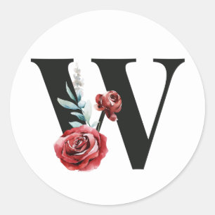 Winter holidays initials sticker letter W