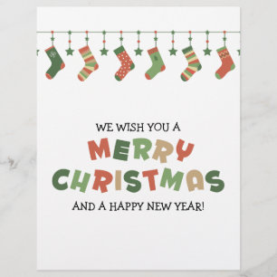 Winter holidays seasonal garland colourful flyer