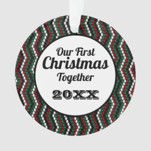 Winter holidays seasonal our first christmas ornament