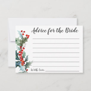 Winter Holly Advice for the Bride Card