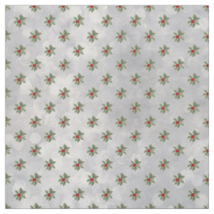 Winter Holly Berry Pattern Fabric