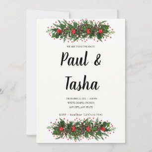 Winter Holly Faire-part de mariage