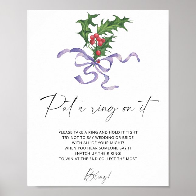 Winter holly wreath - put a ring on it game poster (Front)