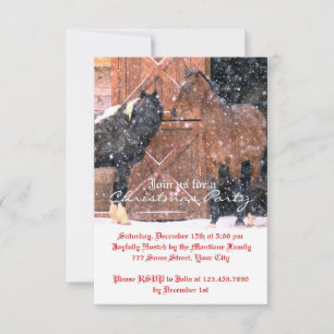 Winter Horse Christmas Party Invitation