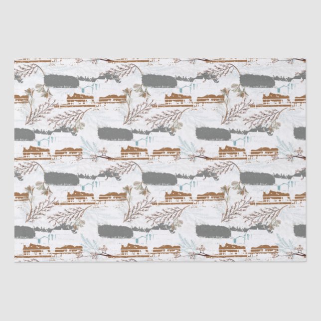 Winter Horse Farm Magnolias Tissue Paper (Front)