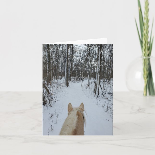 Winter Horse Riding Card (Front)