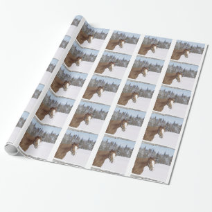Winter Horse Theme Christmas Holiday Xmas Wrapping Paper
