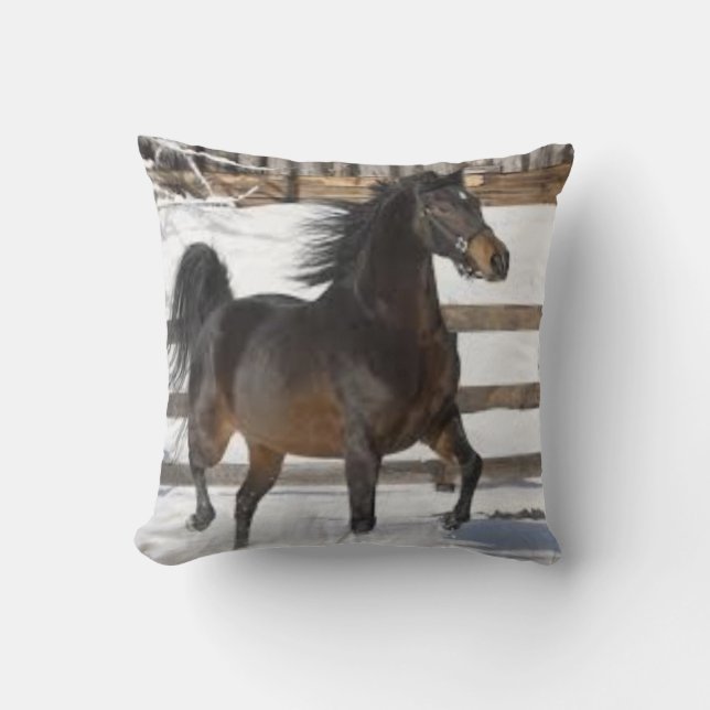 Winter Horse   Throw Pillow (Front)