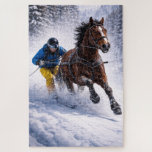 Winter Horse | Toys & Games | Puzzles<br><div class="desc">Dynamic winter horse skijoring design capturing  the beauty,  strength and motion of this exciting sport. Perfect for horse lovers,  equestrian enthusiasts and fans of powerful horse imagery.</div>