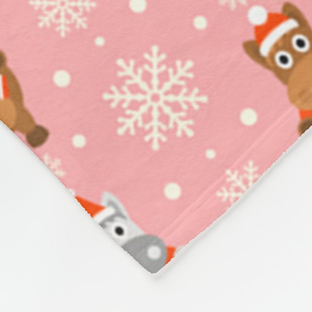 Winter Horses Fleece Blanket (Corner)