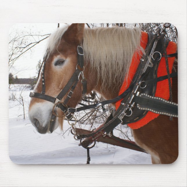 Winter Horses Mouse Pad (Front)