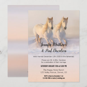 Winter Horses Wedding Reception Only Invitation