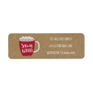 Winter Hot Chocolate Country Return Address 
