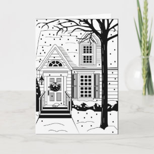 winter house holiday card