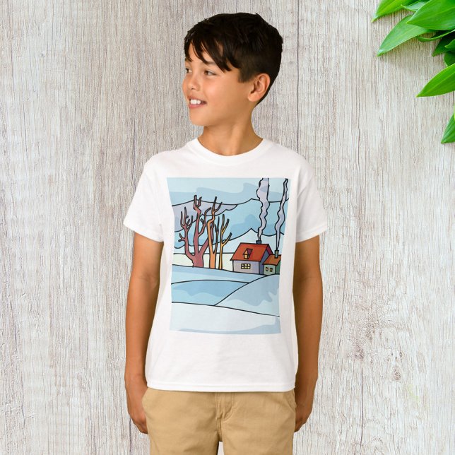 Winter House Landscape T-Shirt (Creator Uploaded)