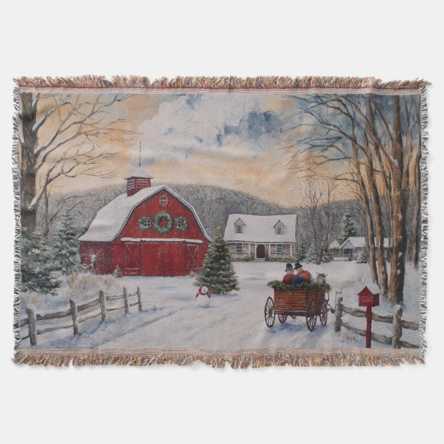 Winter House Throw Blanket (Front)