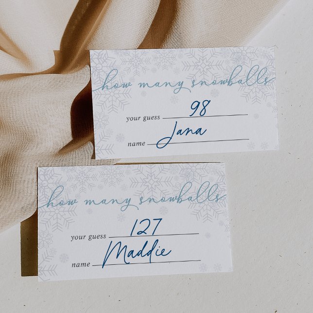 Winter "How Many Snowballs" Guessing Game Card (Creator Uploaded)