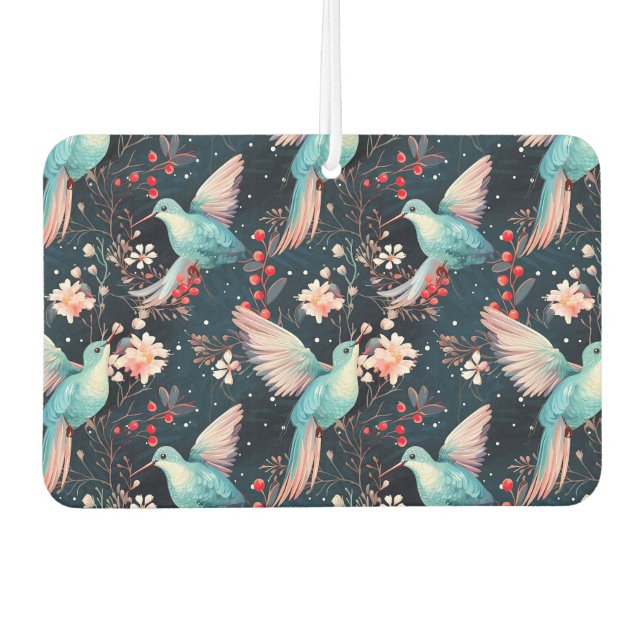 Winter Hummingbirds Pattern Air Freshener (Front)