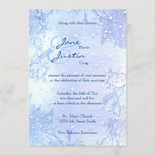 winter ice blue elegant frosty wedding invite