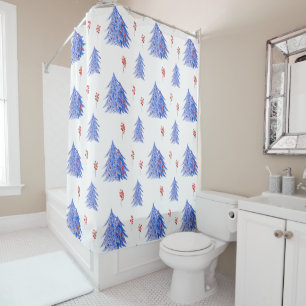 Winter Ice Blue Tree Holly Berries White Christmas