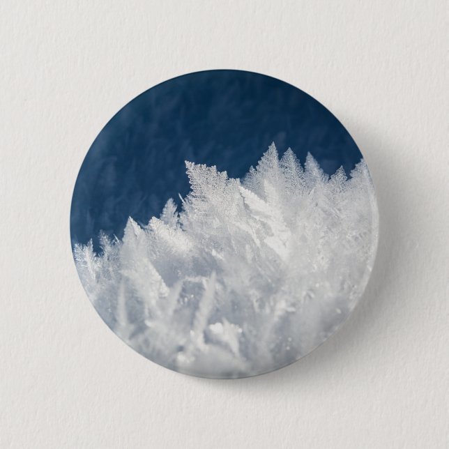 Winter Ice Crystals 2 Inch Round Button (Front)