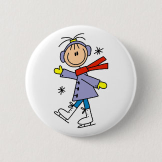 Winter Ice Skating 2 Inch Round Button